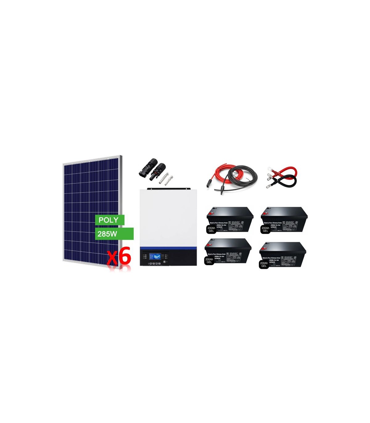 Kit Solar Fotovoltaico Híbrido 1000W para generación eléctrica