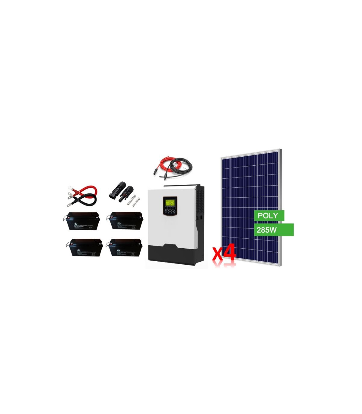 Kit Solar Fotovoltaico Híbrido 5000W para generación eléctrica.