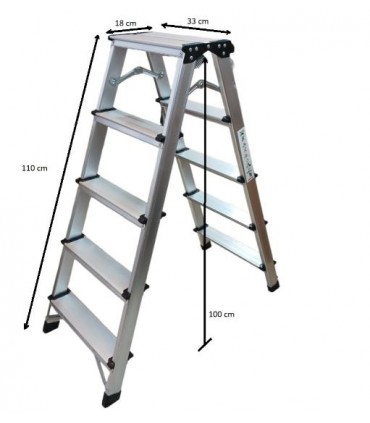 Escalera Tijera 5 peldaños aluminio