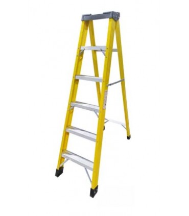 Escalera Fibra De Vidrio Industrial De 1.83 Metros 6 Peldaños