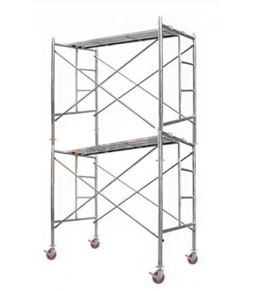 Pack 2 Andamios Galvanizado Profesional Con Tablón Y Ruedas