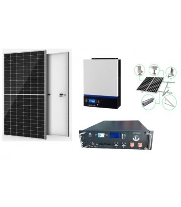 KIT SOLAR 6200W CON BATERIA DE LITIO Y SOPORTE
