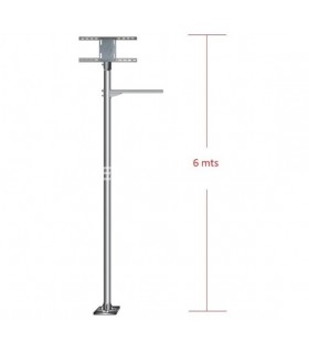 Poste Solar de 6mts con Porta Foco, Porta Panel y Canastillo
