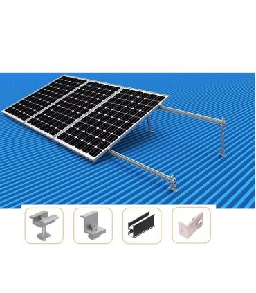 Kit Montaje Paneles Inclinado para 4 paneles 100cm (30-60°)