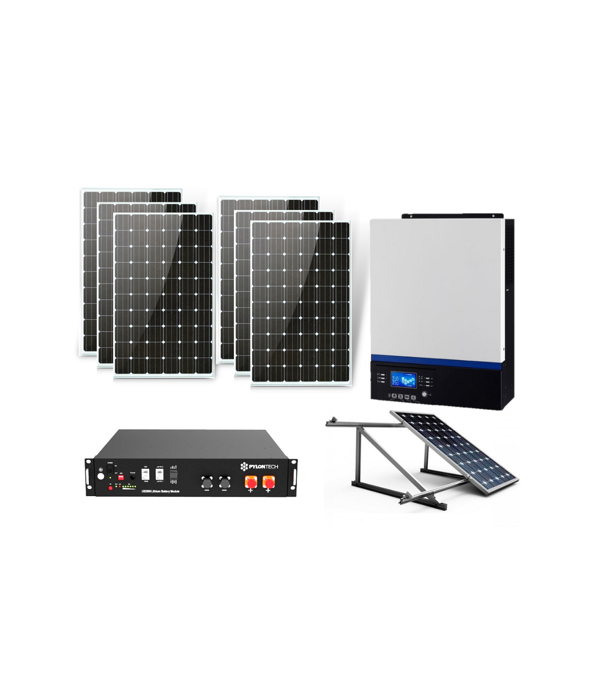 Ripley - KIT SOLAR FOTOVOLTAICO 3000W HÍBRIDO AMPLIADO ALTO CONSUMO