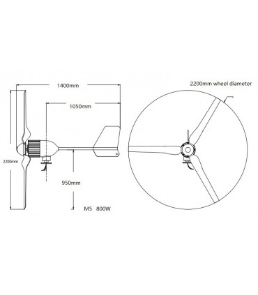 Turbina Generador eólico 1.000w 48v